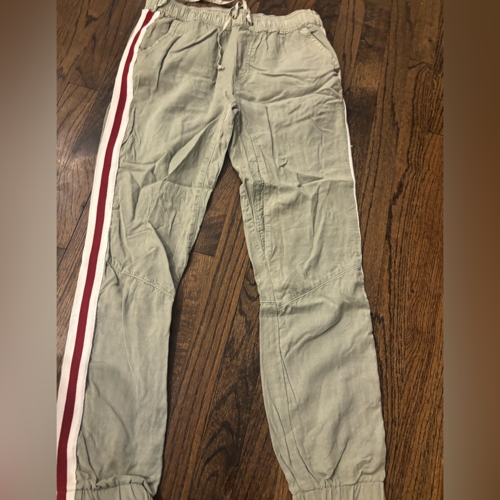Vintage Havana Olive Jogger Pants with Red Stripe - Picture 5 of 7